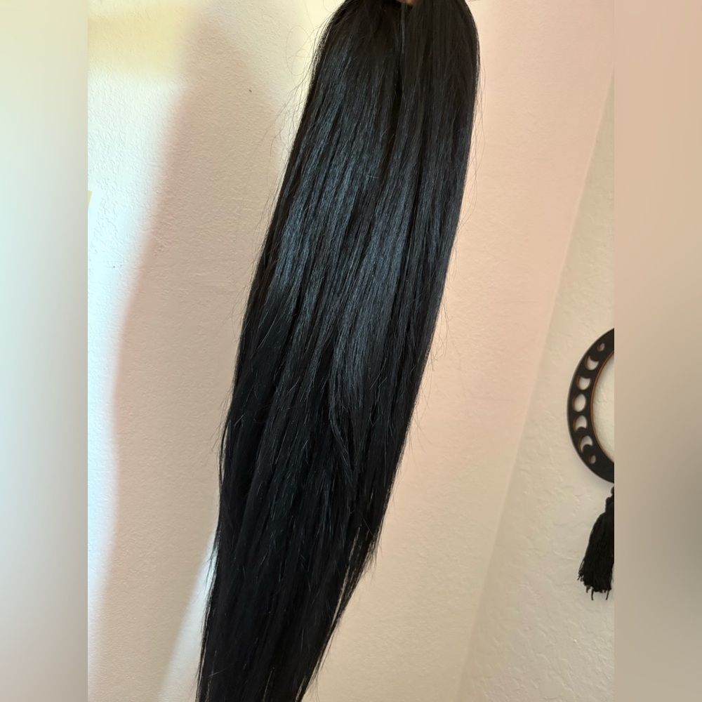 Sleek Black Straight Ponytail
